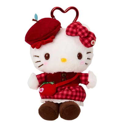 Sanrio｜Autumn Apple Gingham Red Mascot Holder /Plush Keychain｜11×9×14.5cm approx.