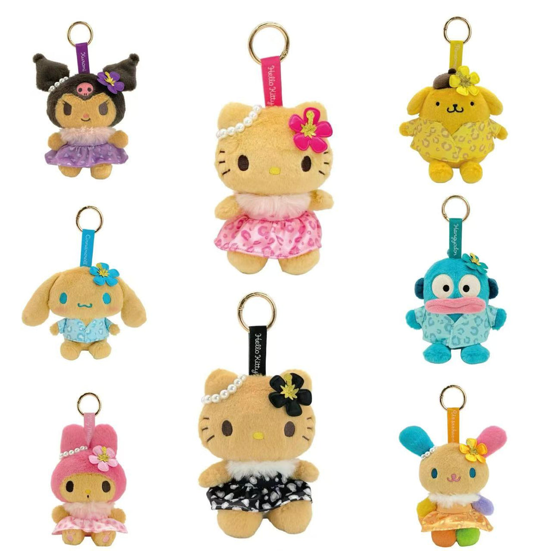 Sanrio｜Characters Sun-tanned Leopard Mascot Holder /Plush Keychain｜H12 x W13.5 x D9.5cm approx.