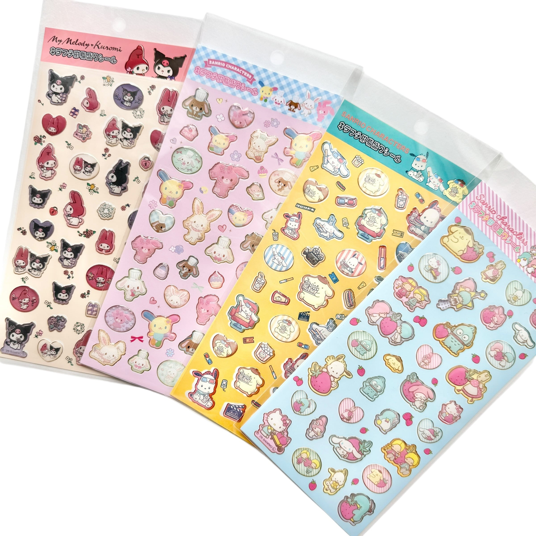 Sanrio｜Kirafuchi Resin Stickers Rody x Sanrio Characters Mix｜19.5cm x 9cm approx.