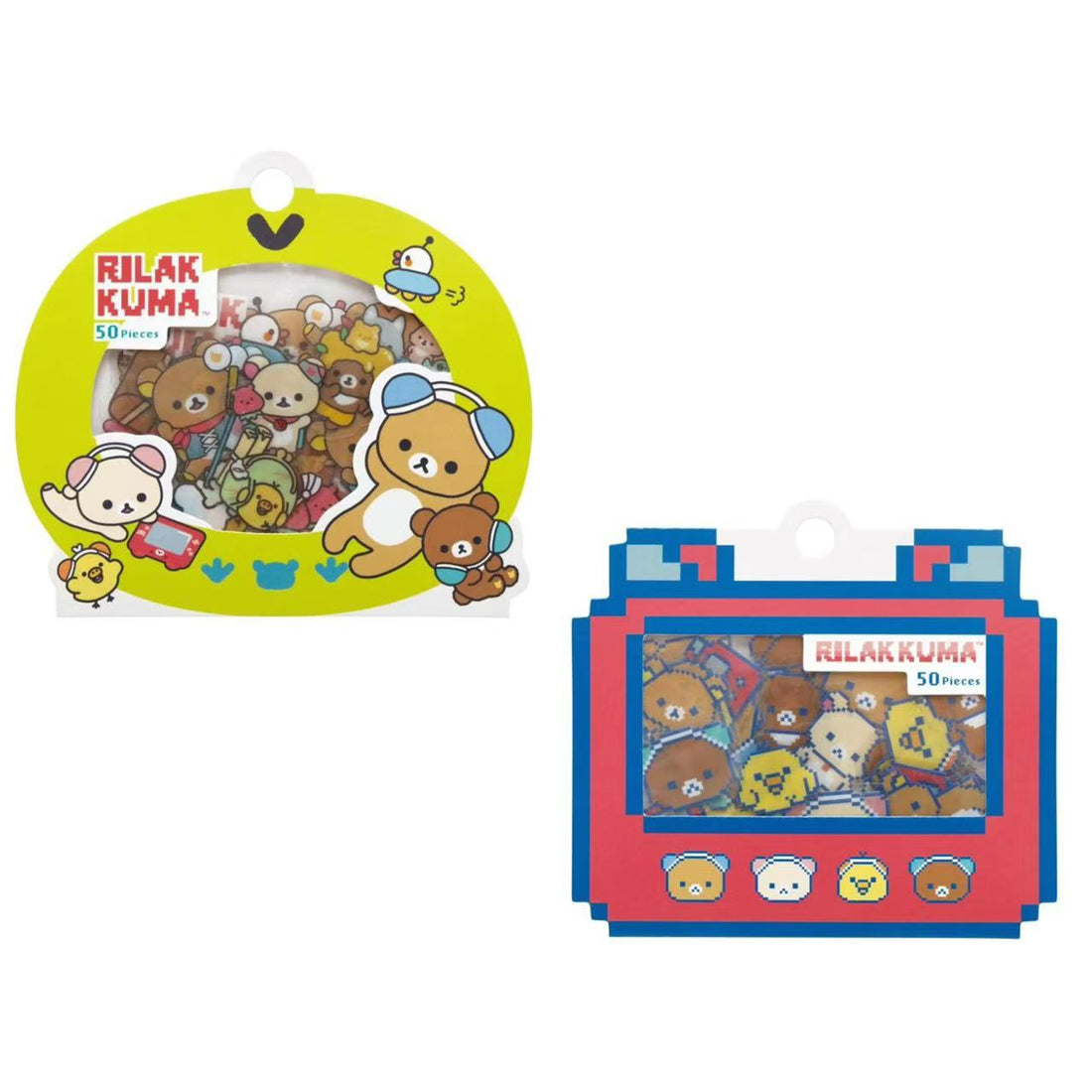 Rilakkuma｜Gaming Pixel Art Flake Sticker Set｜50 pieces