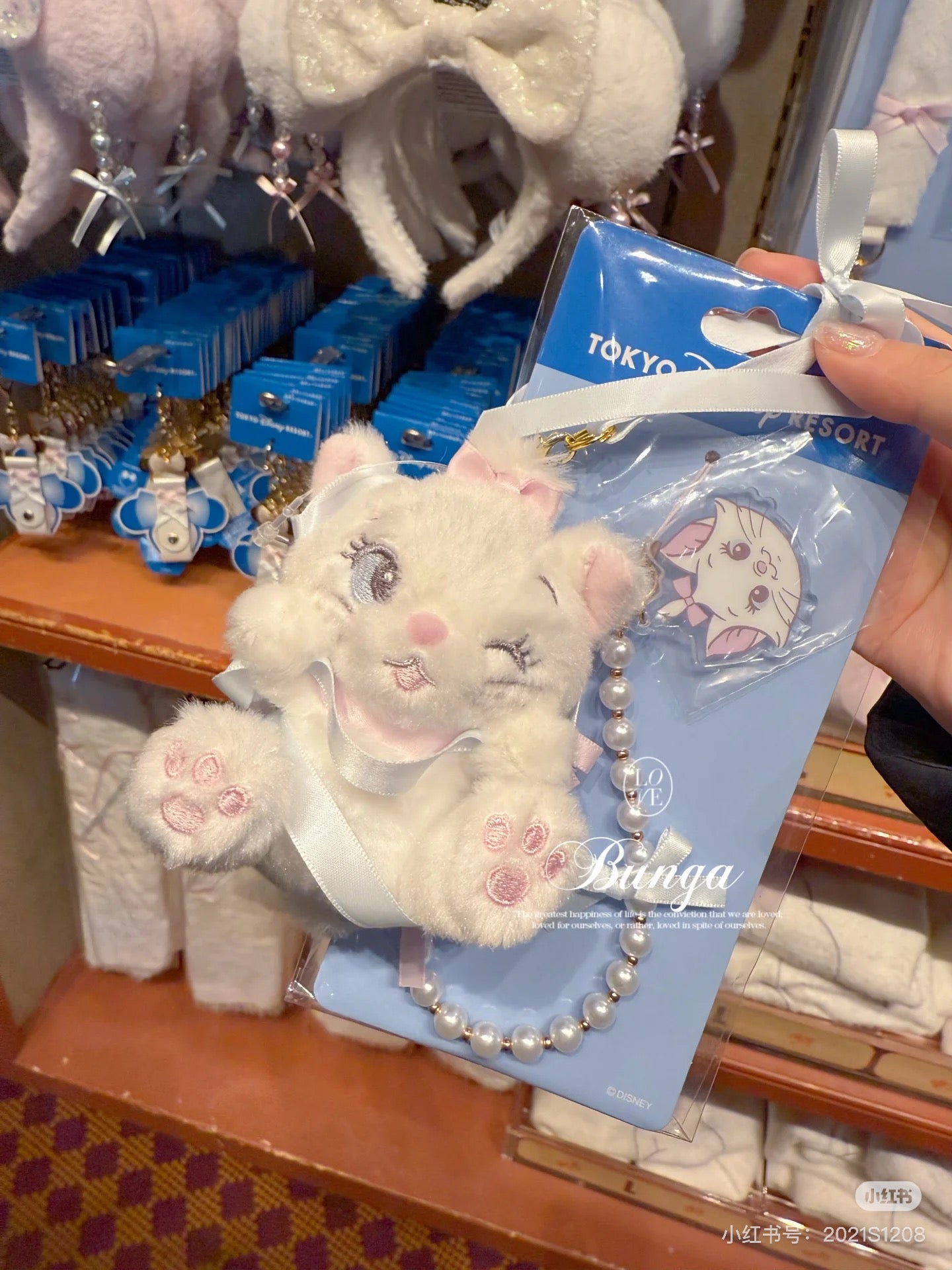 Disney迪士尼｜东迪Marie玛丽猫系列毛绒玩偶挂件/包挂