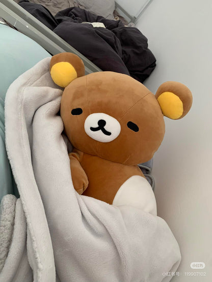 Rilakkuma轻松熊｜Fluffy BIG Cushion Plush Pillow Soft Hug Kawaii Sleeping San-x超柔软安抚睡觉毛绒玩偶公仔/抱枕靠垫｜约350×550×240 mm