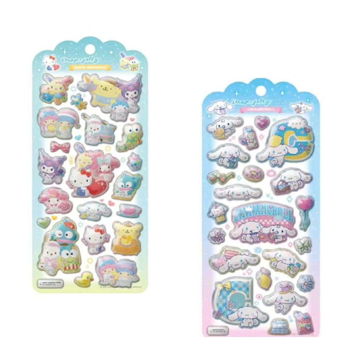 Sanrio｜Characters Drop Jelly Stickers｜200 x 95 mm approx.