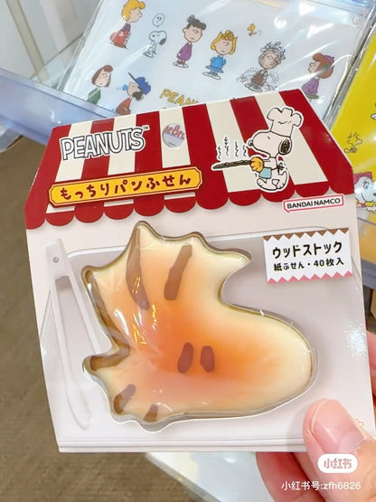 Snoopy史努比｜Peanuts Die-cut Sticky Notes / Bread可爱角色软软面包手感脸型便签本｜40枚入