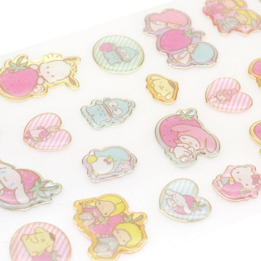Sanrio｜Kirafuchi Resin Stickers Rody x Sanrio Characters Mix｜19.5cm x 9cm approx.