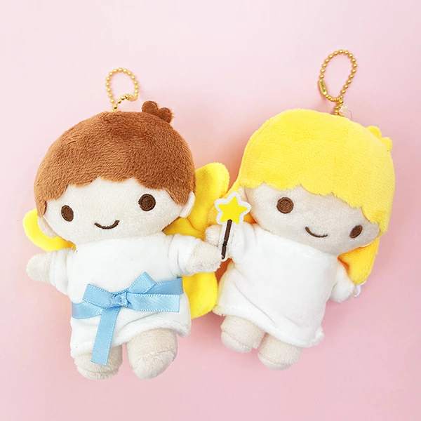 Sanrio｜Little Twin Stars Collection 70s Angel Retro Mascot Holder /Plush Keychain｜12×6×13cm approx.