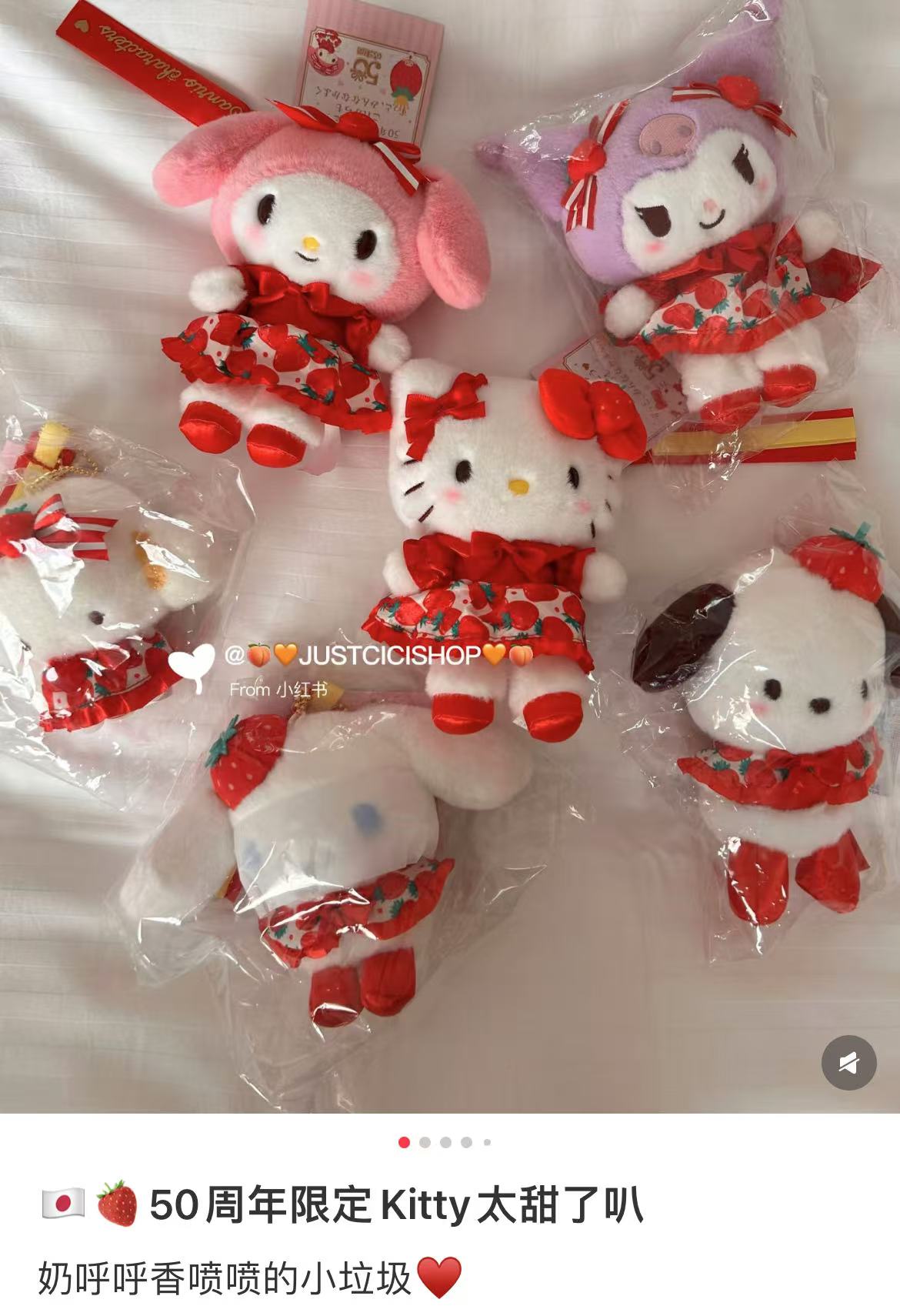【limit 1】Sanrio｜Ichigo Shimbun 50th Anniversary Mascot Holder /Plush Keychain｜13×6×10.5cm approx.
