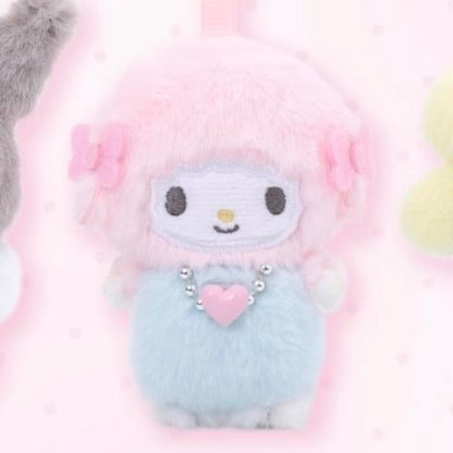 Sanrio｜kts Happy Fluffy Angel Mascot Holder /Plush Keychain