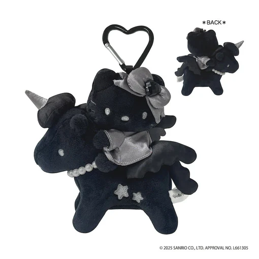 Sanrio｜HELLO KITTY BLACK ANGEL Premium Mascot Holder /Plush Keychain｜H115 x W100 x D50mm approx.