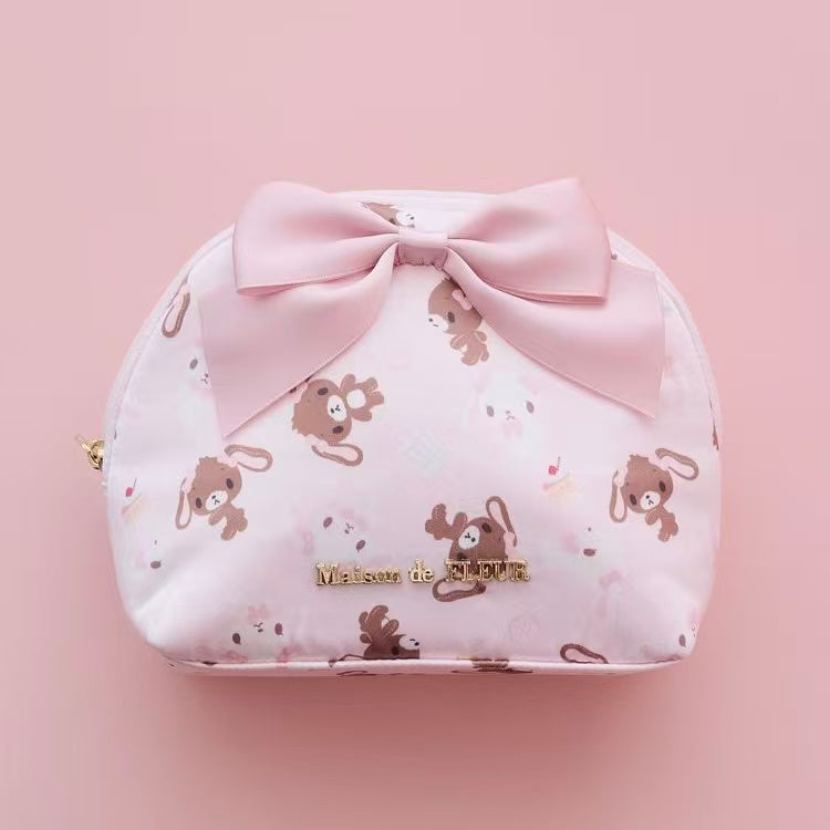 Sanrio｜Maison de FLEUR × Sugarbunnies Round Pouch｜H120 x W180 x D70mm approx.