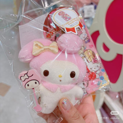 Sanrio三丽鸥｜Fujiya Chocolate Bar &amp; Mascot Holder不二家联名巧克力棒毛绒玩偶挂件/包挂｜约9×5×11cm