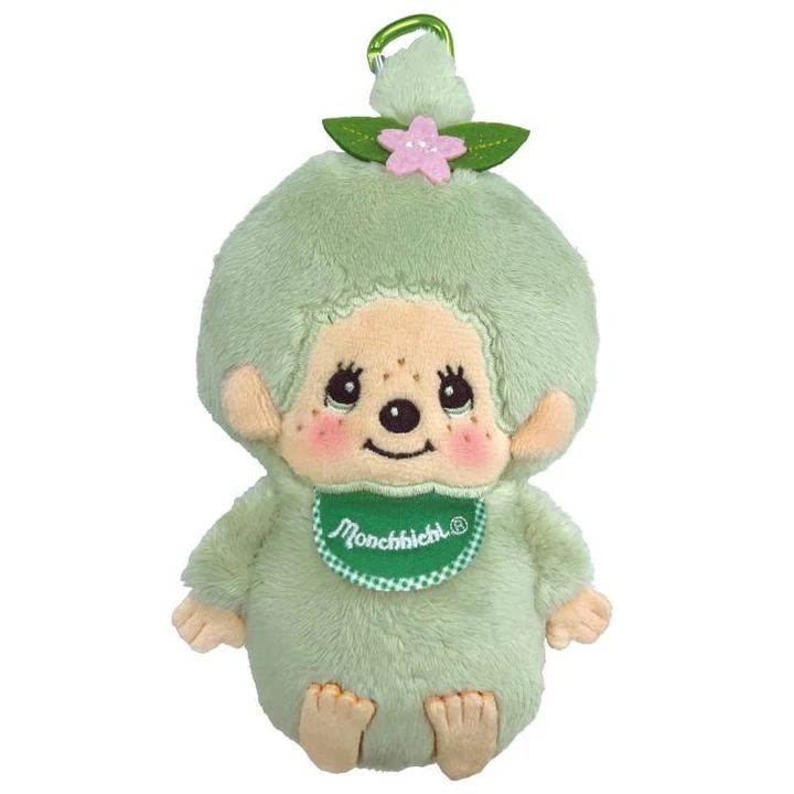 Monchhichi｜Sakura Matcha Mascot Holder Mini Plush Pouch｜10×15×3.5cm approx.