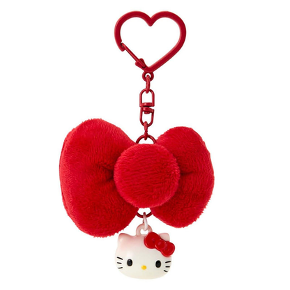 Hello Kitty｜I Love Hello Kitty Face Swaying Ribbon Mascot Holder /Plush Keychain｜6.5×3×4.5cm approx.