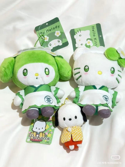 Sanrio｜Matcha Mascot Pouch Plush Keychain｜5.0 x 10.0 x 14.0cm approx.