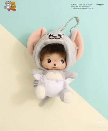 Monchhichi｜Tom &amp; Jerry x Monchhichi Tuffy Bebichhichi Big Face SS Mascot Holder /Plush Keychain｜H11 x W9 x D6.5cm approx.