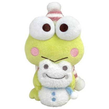 Sanrio｜Keroppi &amp; Pickles : Hug Snowman Pickles Plush Dolls/Plush Toy (S)｜16×12×11cm approx.