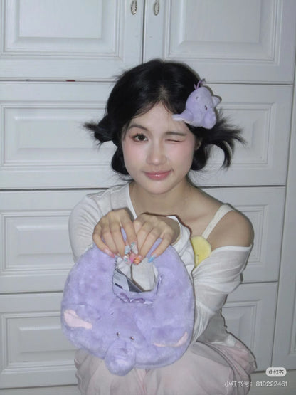 Disney SH｜萌动秋日毛茸茸大脸手提包/软绵绵超好摸