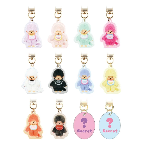 Monchhichi｜COLORS Puffy Acrylic Charm mystery bag/blind box/All 12 types｜1pc
