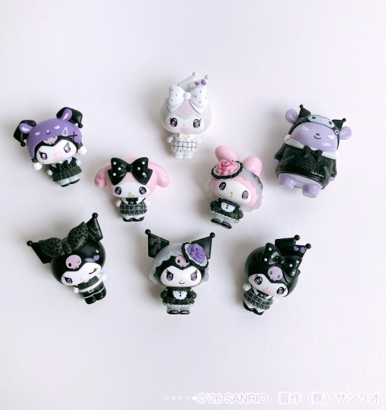 Sanrio｜Monochrome Fashion Series All Black Kuromi &amp; My Melody Secret Mascot mystery bag/blind box/All 8 types｜1pc