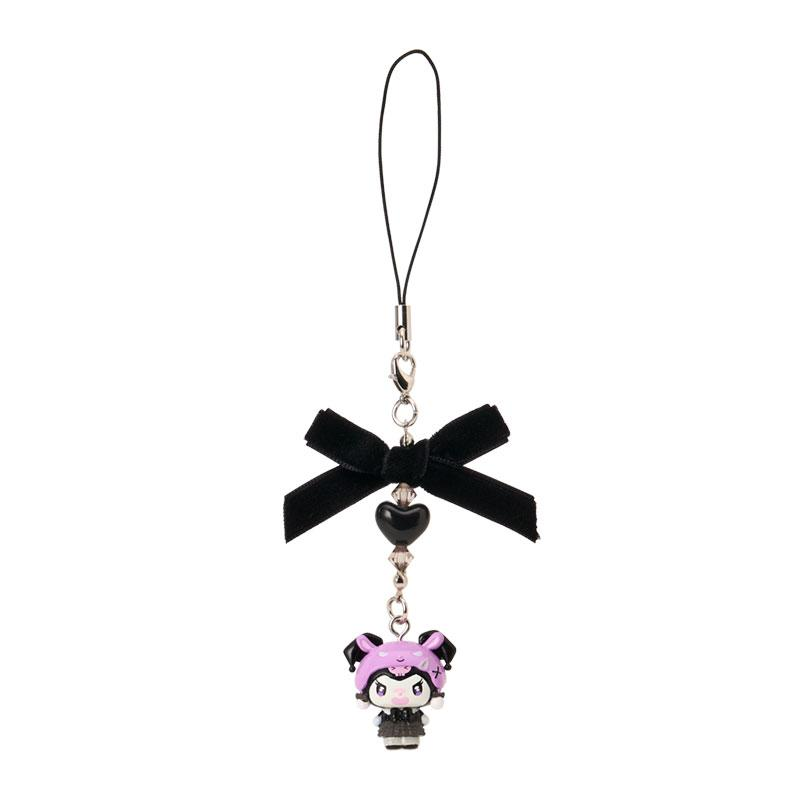 Sanrio｜Monochrome Fashion Series All Black Kuromi Mode Mobile Strap｜5.5×2×8cm approx.
