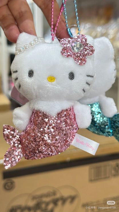 HelloKitty｜Glitter Mermaid Mascot Holder /Plush Keychain｜H100×W83×D63mm approx.