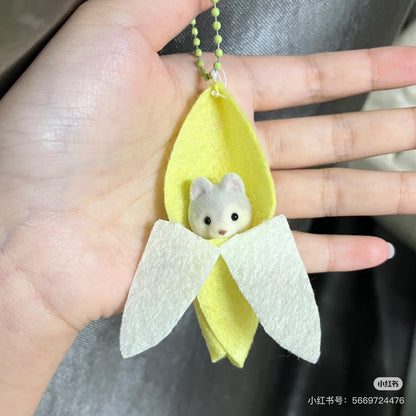 【limit 1】SylvanianFamilies｜Keychain Small baby husky -Banana