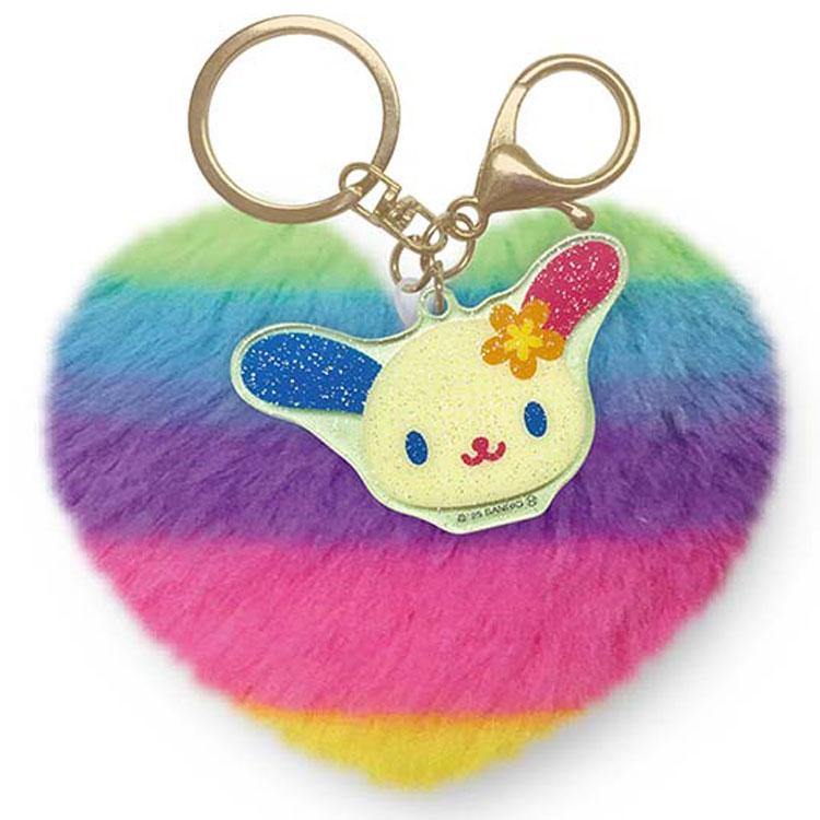 Sanrio｜Leopard Heart-Shaped Fur Keychain/Keyring｜H80 x W100 x D50mm approx.