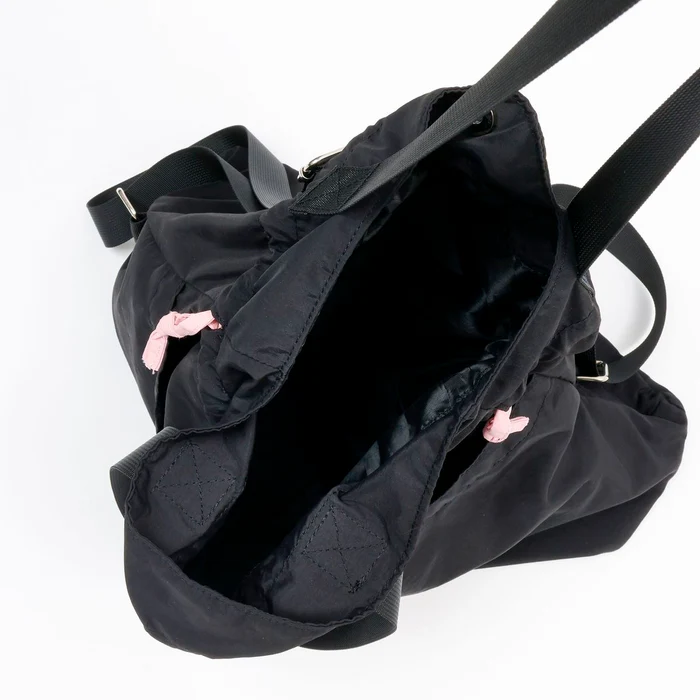 Chiikawa 吉伊卡哇｜黑色双肩单间两用抽绳束口包/背包｜约H370 x W410 x D130mm