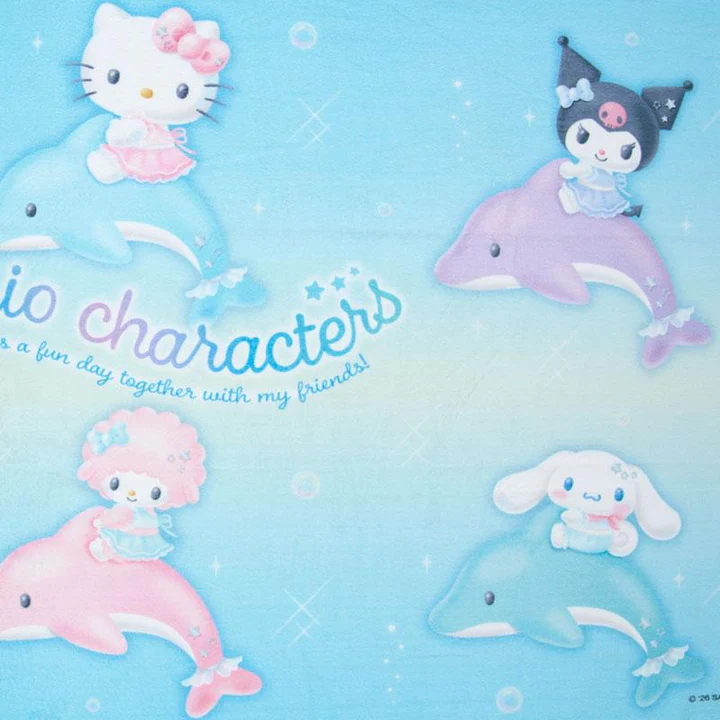 Sanrio｜Shiny Dolphin Characters Bath Towel｜W140×D0.5×H75cm approx.