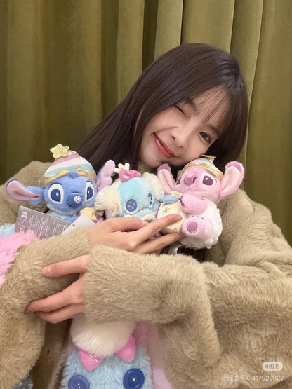 Disney SH｜冬日限定Stitch史迪奇雪人系列抱礼物袋毛绒玩偶挂件/包挂