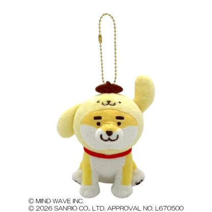 Sanrio｜Shibanban × Pompompurin Mascot Holder /Plush Keychain｜10×10.5×9.5cm approx.