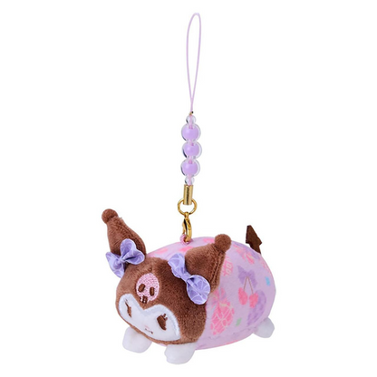 Sanrio三丽鸥｜Mascot Strap Nagomi日式粉彩碎花毛绒圆滚滚玩偶挂件/包挂｜约5.5×7.5×5.5cm