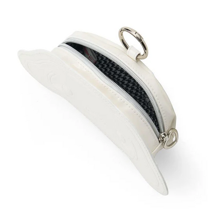 Sanrio三丽鸥｜ Face-shaped Pouch Monotone黑白印象千鸟格系列可爱角色爱心拉链脸型皮质感零钱包挂件/包挂/里面也有可爱图案｜约14.5×4×12.7cm