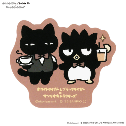 Sanrio｜White Tiger and Black Tiger Characters Smartphone-size Sticker｜80 x 60mm approx.