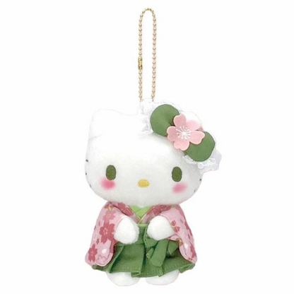 Sanrio三丽鸥｜Mascot Holder/ Matcha Sakura Kimono抹茶和服系列毛绒玩偶挂件/包挂｜约90×120×60mm