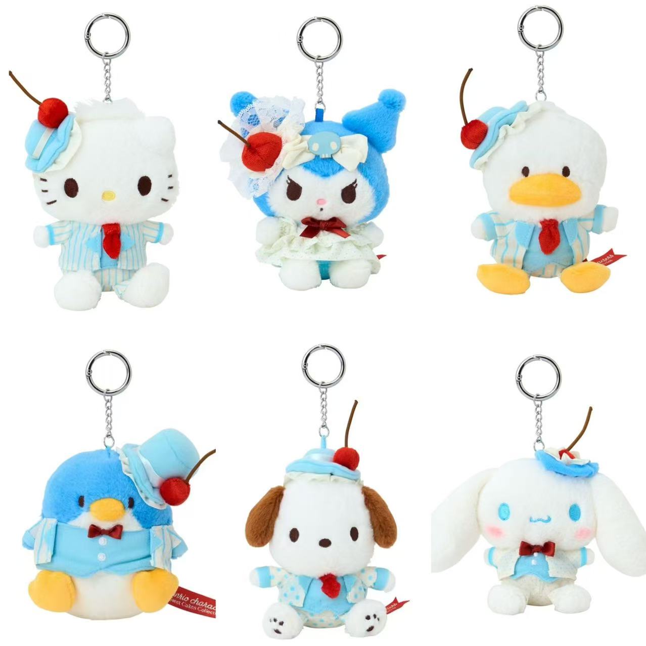 Sanrio｜Sweet Cakes Sky Blue Cherry Collection Mascot Holder /Plush Keychain｜11×8×16cm approx.