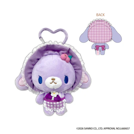 Sanrio｜Sugarbunnies Strawberry Flower Fairy Heart-shaped Carabiner Mascot Holder /Plush Keychain｜H140 x W150 x D70mm approx.