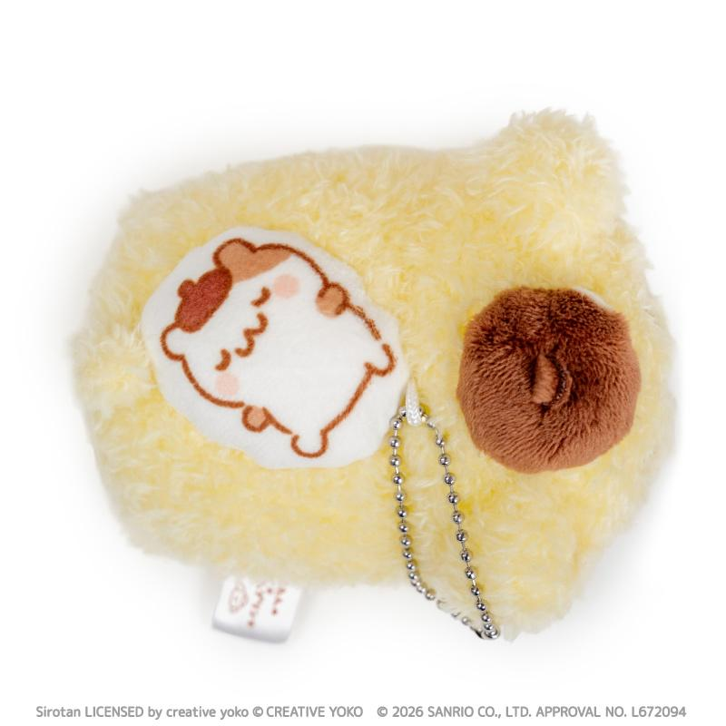 Sanrio｜Shirotan x Pompompurin Seal Mascot Holder /Plush Keychain｜10.5cm x 7.3cm x 5.8cm approx.