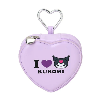Sanrio｜ I Love Sanrio Characters Fluffy Plush Mini Pouch with Carabiner｜10.5×3.5×9.5cm approx.