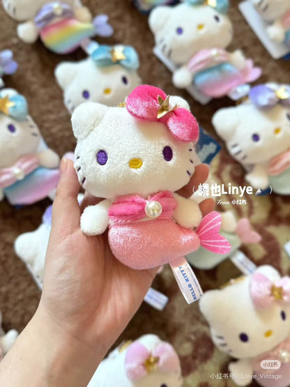 HelloKitty｜Sanrio 50th Anniversary Collection Mermaid Mascot Holder /Plush Keychain｜H10.5 x W8.5 x D4.5cm approx.