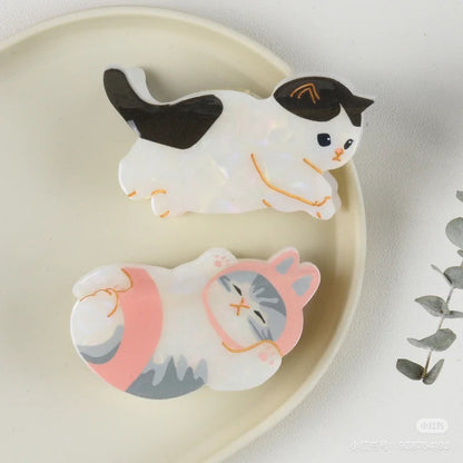 Mofusand｜Pearl Acrylic Hair Claw Clip - Cat｜H60 × W80 × D45mm approx.