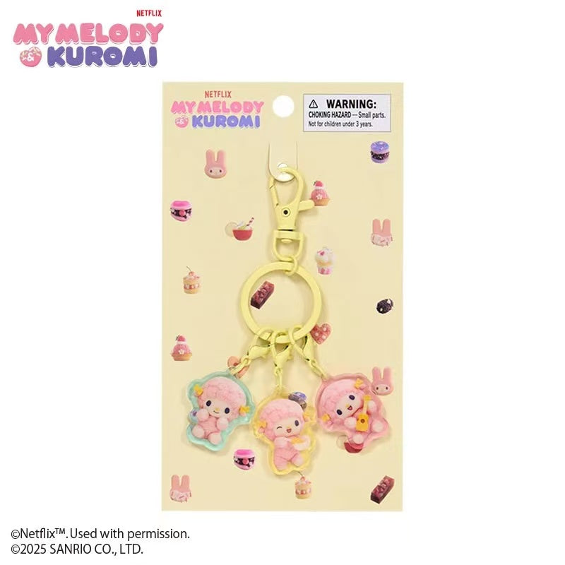 Sanrio｜Netflix Original Anime My Melody &amp; Kuromi Keychain/Keyring｜W 2.8 x D 0.3 x H 3.3 cm approx.