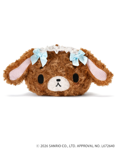 Sanrio｜GRL Collaboration Curly Fur Head Dress SugarBunnies Face Pouch｜12x 18 x 6cm approx.