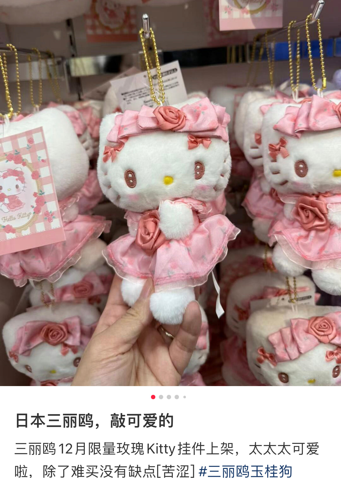 Sanrio三丽鸥｜Mascot Holder /Dolly Rose多莉玫瑰限量系列手捧花毛绒玩偶挂件/包挂｜约10.5×8×13cm