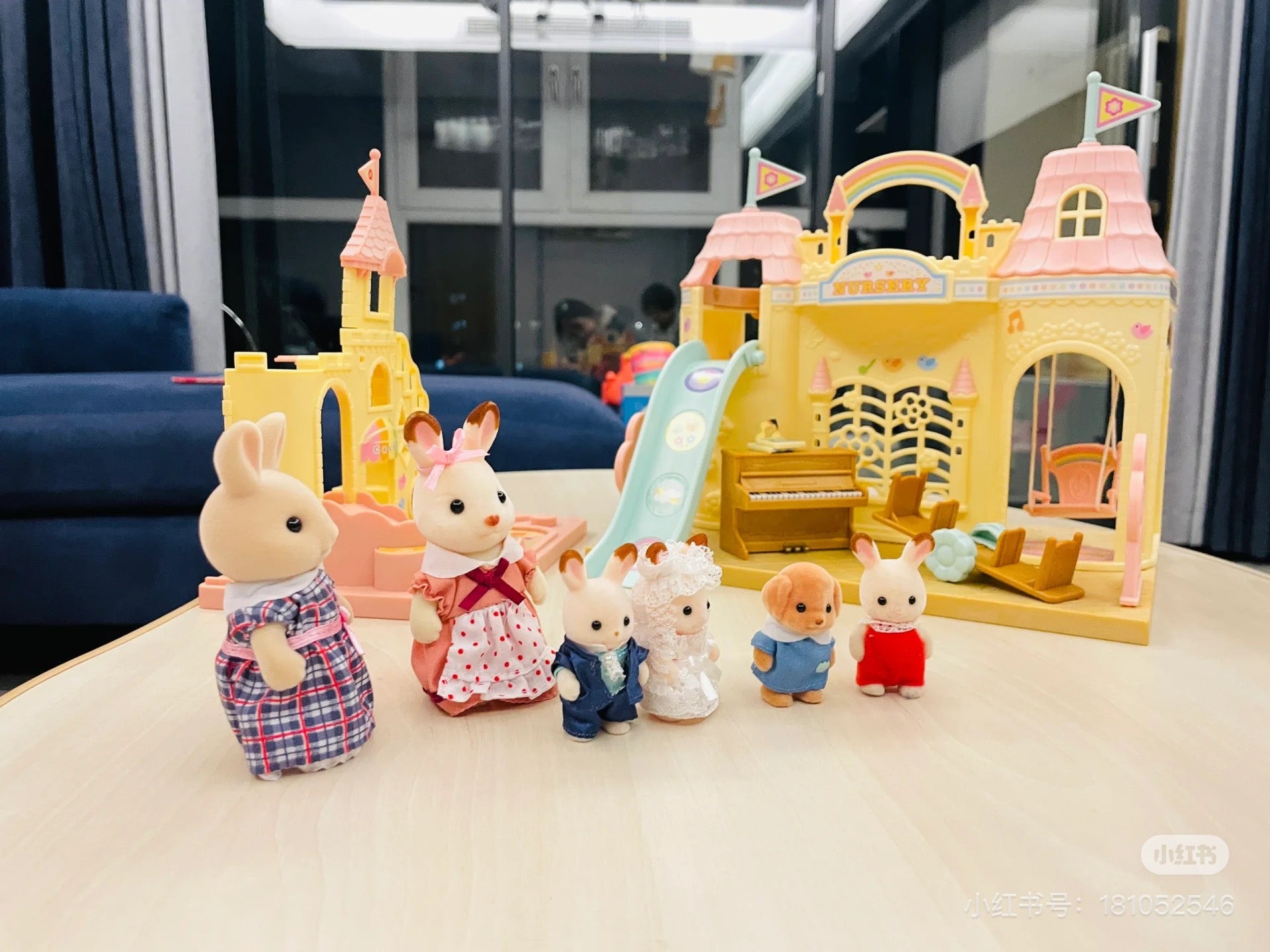 【限时折扣】SylvanianFamilies森贝儿家族｜Baby Castle Nursery gift set-Milk Rabbit-Poodle Baby Milo彩虹城堡幼儿园+牛奶兔+贵宾犬宝宝套组/玩具/过家家5670