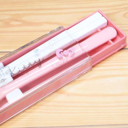 Sanrio｜ Hello Kitty Antibacterial Chopsticks &amp; Spoon Twin Set｜191 x 48 x 18 mm approx.