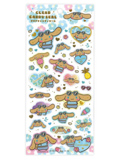 Sanrio｜Characters Sunburn Clear Candy Stickers｜200×90mm approx.