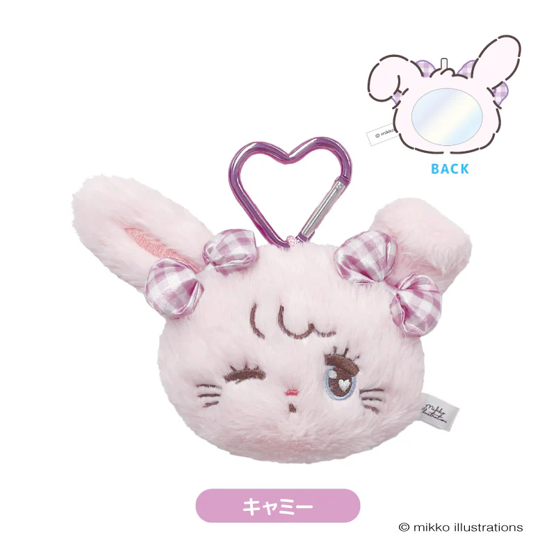 mikko illustrations｜Fluffy Mirror Mascot｜ H105xW148xD45mm approx.