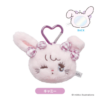 mikko illustrations｜Fluffy Mirror Mascot｜ H105xW148xD45mm approx.