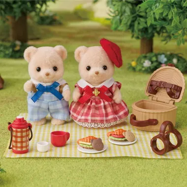 SylvanianFamilies｜Biscuit Bear Siblings Picnic Lunch Set